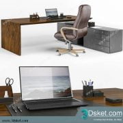 3D Model Office Furniture Free Download Bàn làm việc 027