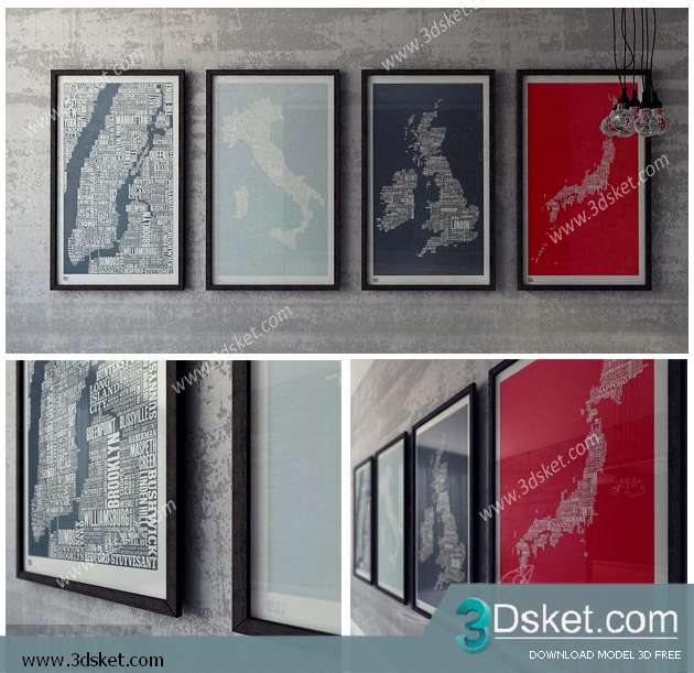 Free Download Frame 3D Model Tranh 004