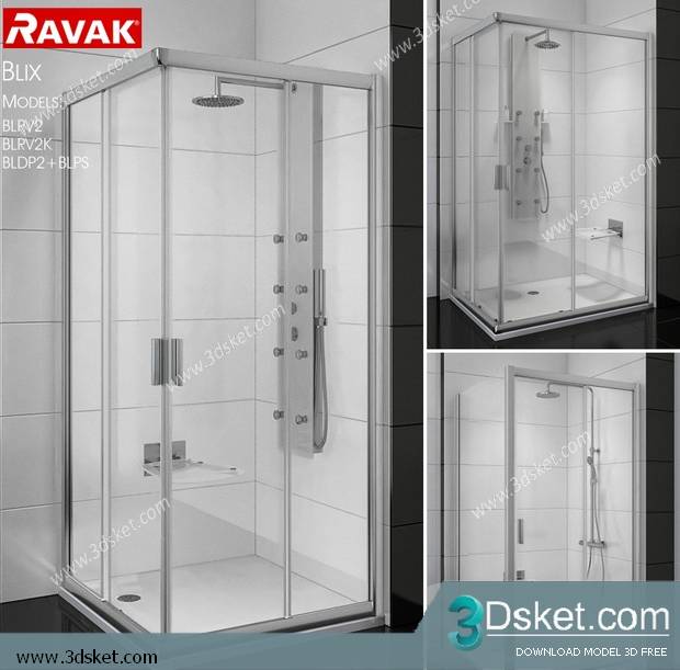 Free Download Shower 3D Model Tắm Đứng 020