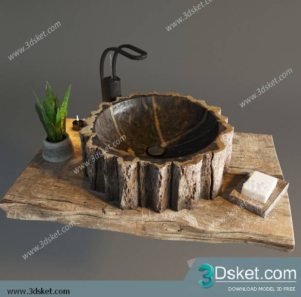 Free Download Wash Basin 3D Model Chậu Rửa Mặt 029