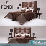 3D Model Bed Free Download Giường 027