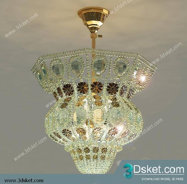 Free Download Ceiling Light 3D Model Đèn Trần 015