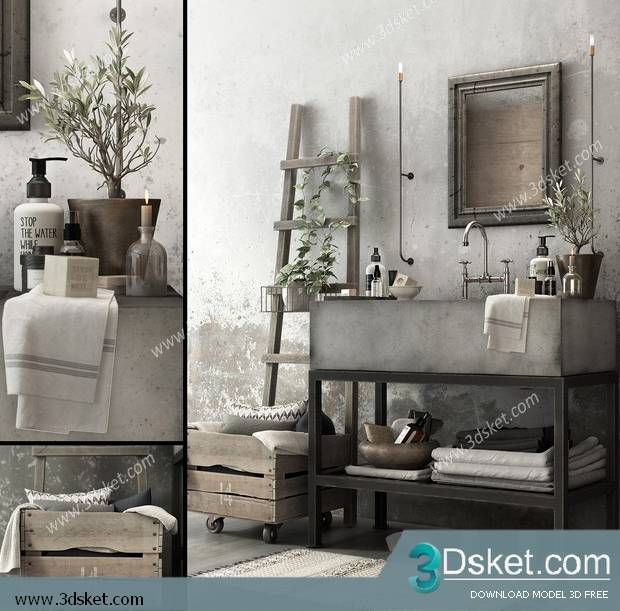 Free Download Bathroom Furniture 3D Model 041