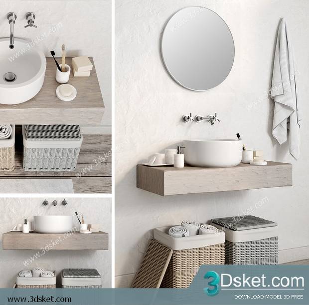 Free Download Bathroom Furniture 3D Model 042