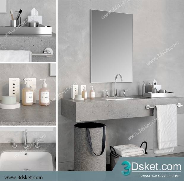 Free Download Bathroom Furniture 3D Model 043