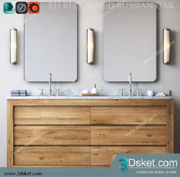 Free Download Bathroom Furniture 3D Model 044