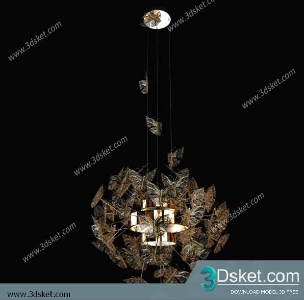 Free Download Ceiling Light 3D Model Đèn Trần 076