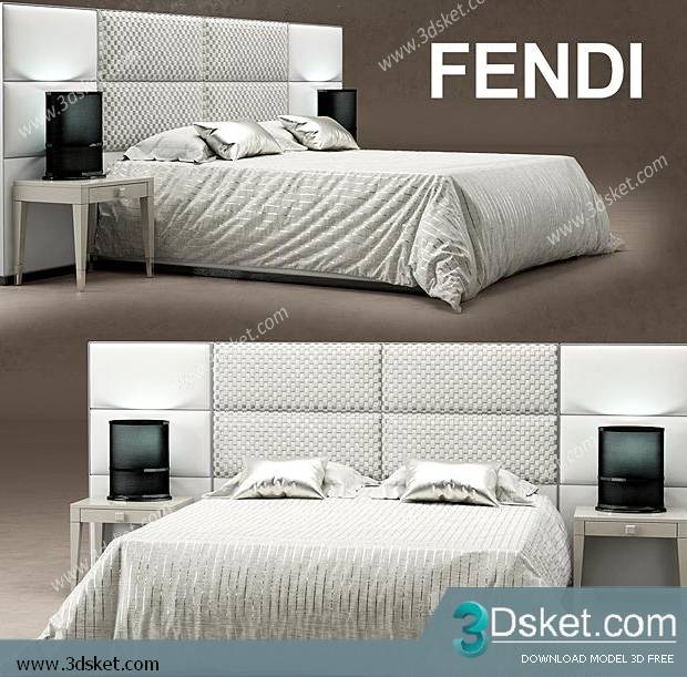 3D Model Bed Free Download Giường 030