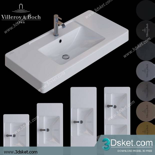 Free Download Wash Basin 3D Model Chậu Rửa Mặt 030