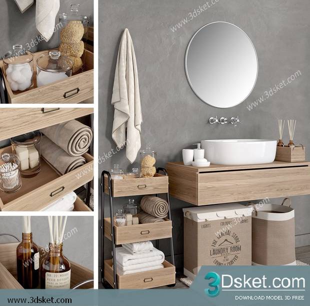 Free Download Bathroom Furniture 3D Model 046