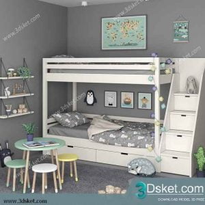 Free Download Furniture set 3D Model 023