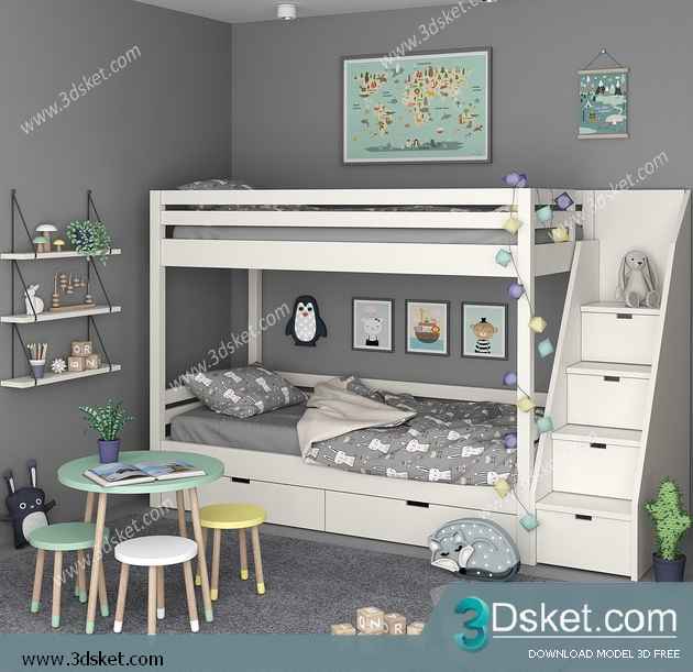 Free Download Furniture set 3D Model 023
