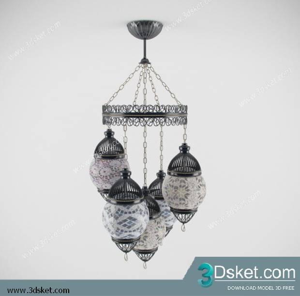 Free Download Ceiling Light 3D Model Đèn Trần 017