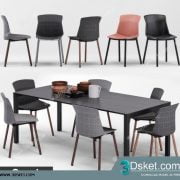 3D Model Table Chair Free Download Bàn ghế 020