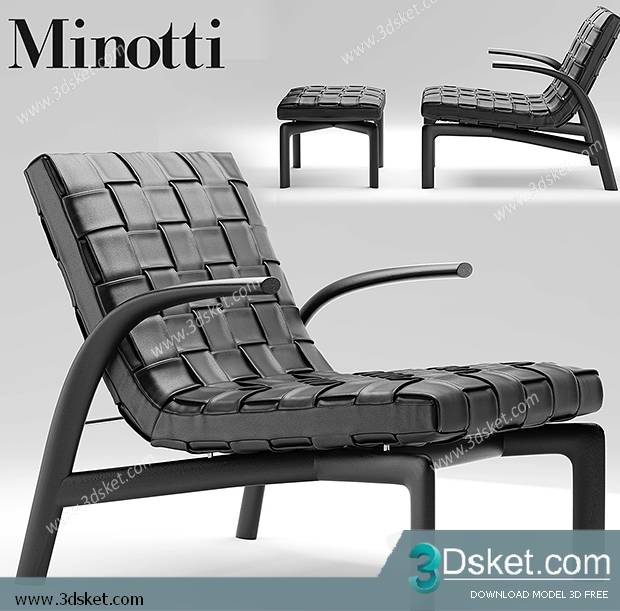 3D Model Arm Chair Free Download 037