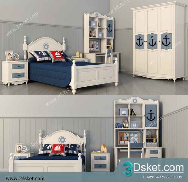 Free Download Furniture set 3D Model 024