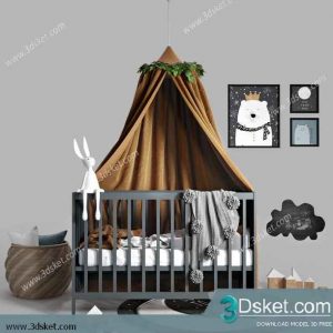 Free Download Child Bed 3D Model Giường cho trẻ 029