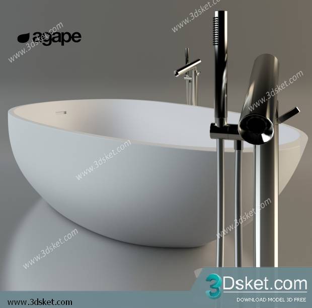 Free Download Bathtub 3D Model Bồn Tắm 003