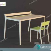 Free Download Table Chair Children 3D Model Bàn Ghế 030
