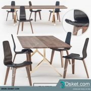 3D Model Table Chair Free Download Bàn ghế 021