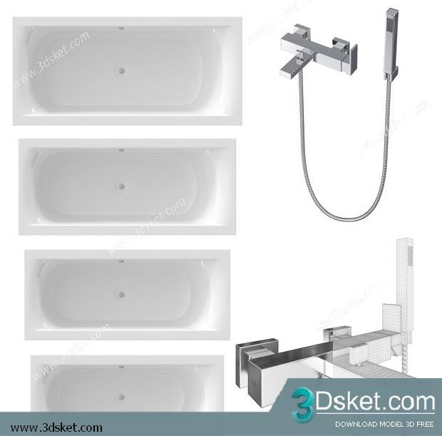 Free Download Bathtub 3D Model Bồn Tắm 030