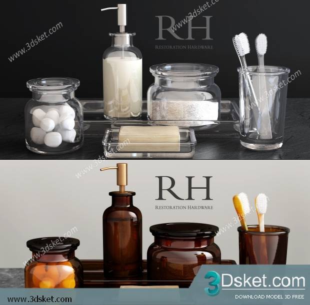 Free Download Bathroom Accessories 3D Model Đồ dùng 012