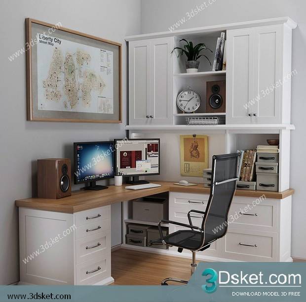3D Model Office Furniture Free Download 037