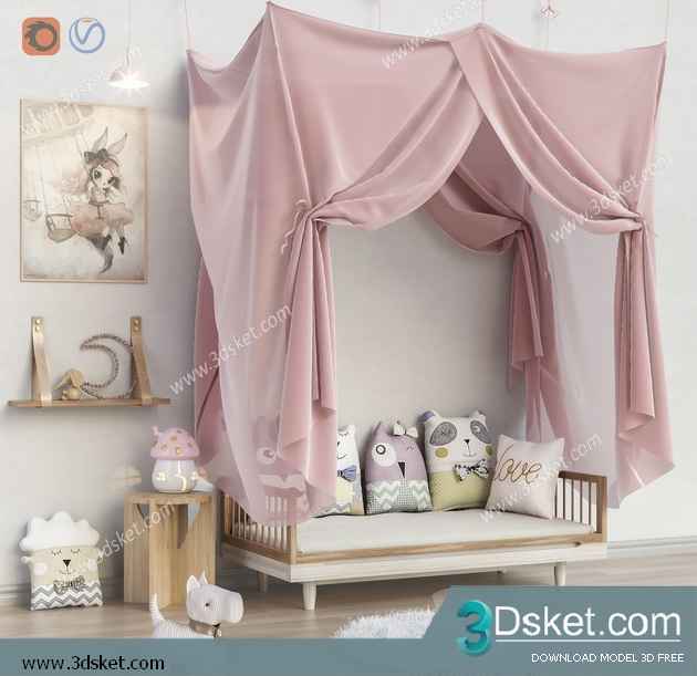 Free Download Furniture set 3D Model 026