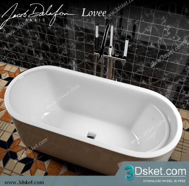 Free Download Bathtub 3D Model Bồn Tắm 005