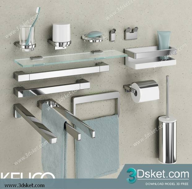 Free Download Towel Rail 3D Model Thanh Treo Khăn 002