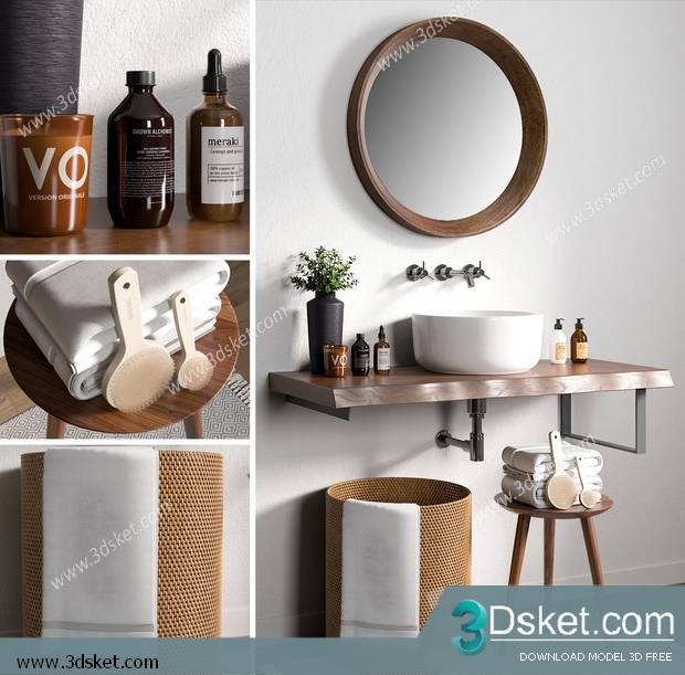 Free Download Bathroom Furniture 3D Model 052