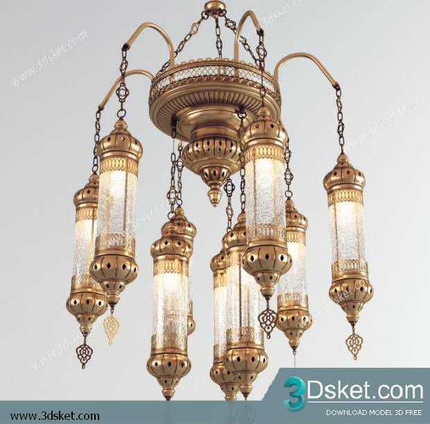 Free Download Ceiling Light 3D Model Đèn Trần 019