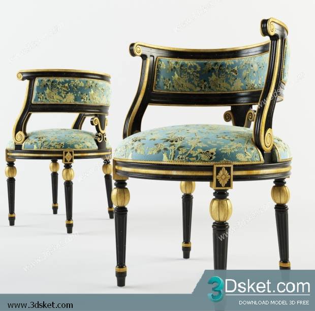 3D Model Arm Chair Free Download 040