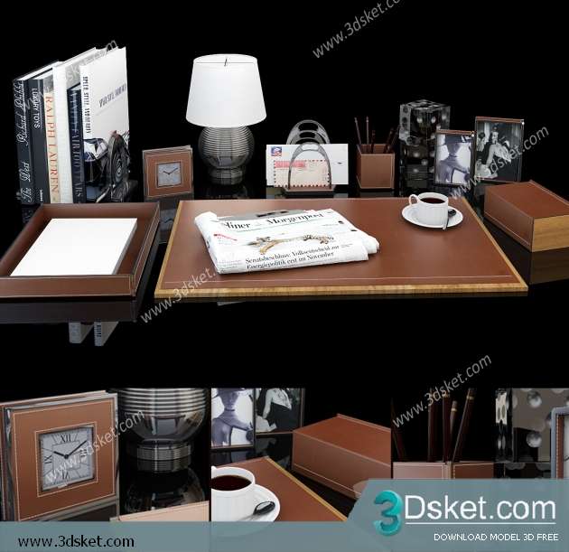 Free Download Mirror 3D Model Bộ Trang Trí 005