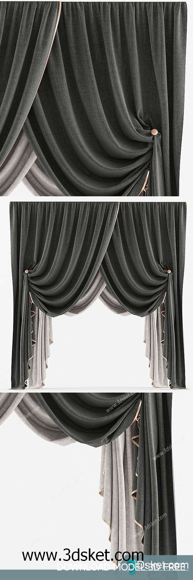 Free Download Curtain 3D Model Rèm 048
