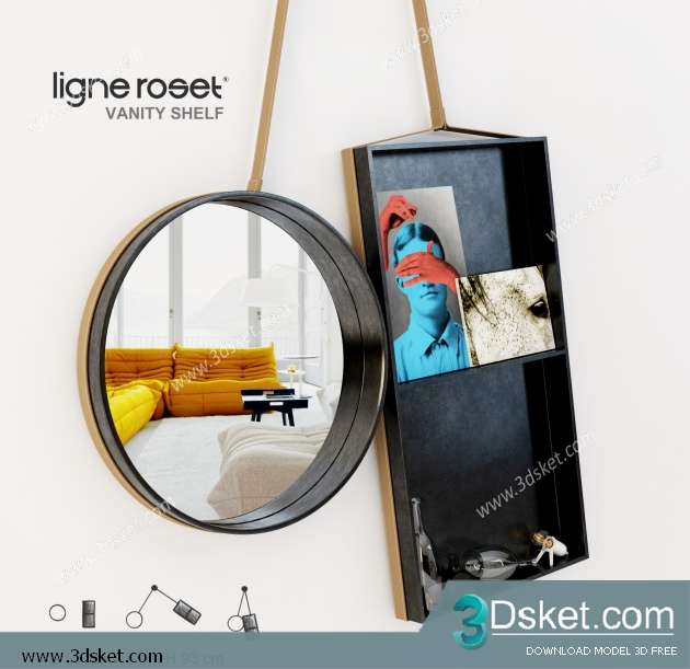 Free Download Mirror 3D Model Gương 042