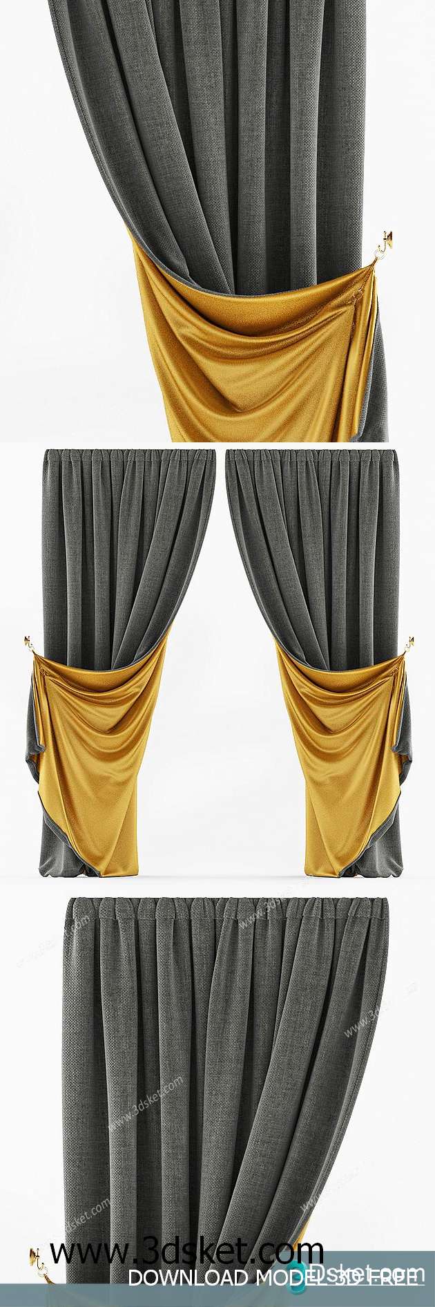 Free Download Curtain 3D Model Rèm 049