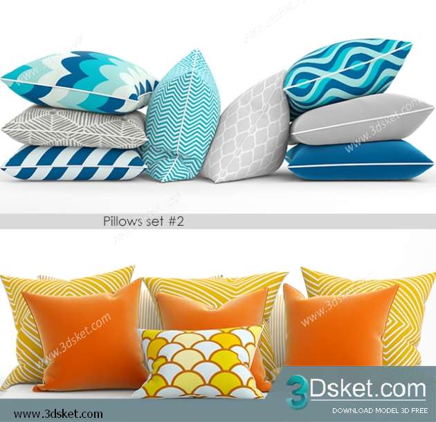 Free Download Pillows 3D Model 006 Gối