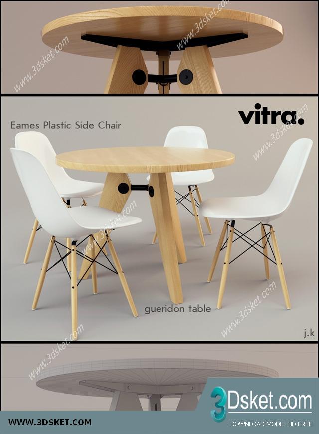 3D Model Table Chair Free Download Bàn ghế 024