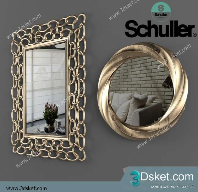 Free Download Mirror 3D Model Gương 043
