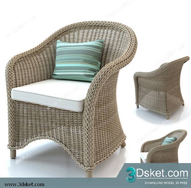3D Model Arm Chair Free Download 003