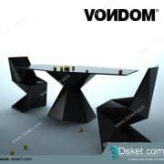 3D Model Table Chair Free Download Bàn ghế 002
