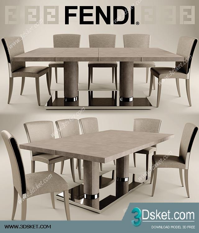 3D Model Table Chair Free Download Bàn ghế 013