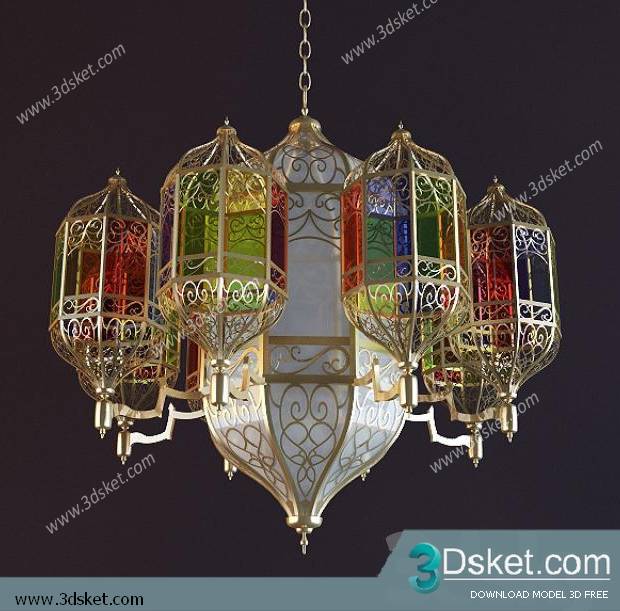 Free Download Ceiling Light 3D Model Đèn Trần 020