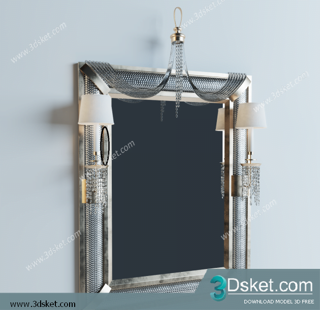 Free Download Mirror 3D Model Gương 020