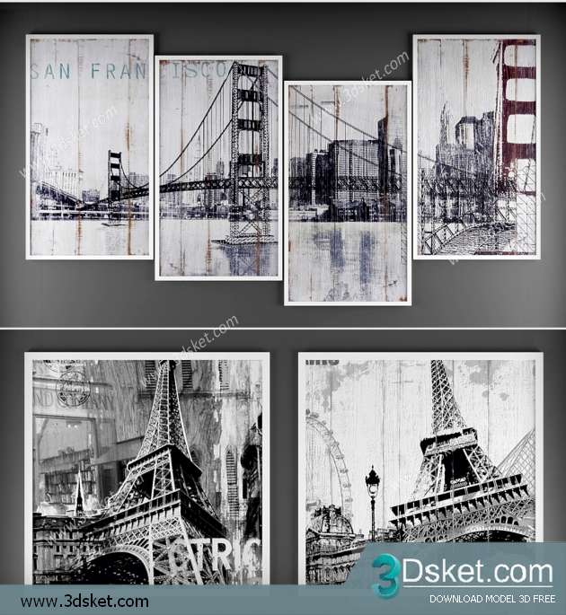 Free Download Frame 3D Model Tranh 012