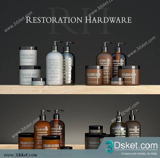 Free Download Bathroom Accessories 3D Model Đồ dùng 018