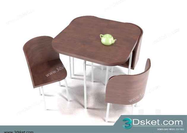 Free Download Table Chair Children 3D Model Bàn Ghế 009