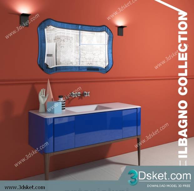 Free Download Bathroom Furniture 3D Model 007