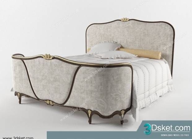 3D Model Bed Free Download Giường 071